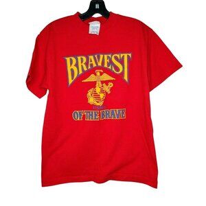 Alstyle Apparel & Activewear USMC Bravest Of The Brave Semper Fi Med Red T Shirt